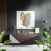 Line Art Brushed Aluminium Dibond Wall Art.